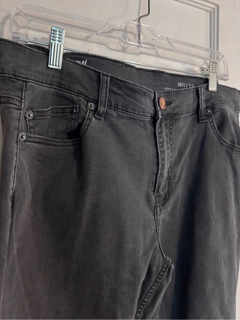 Mugsy Willys Easyknit Men's Dark Gray Slim Jeans - Classic Everyday Style 33x34